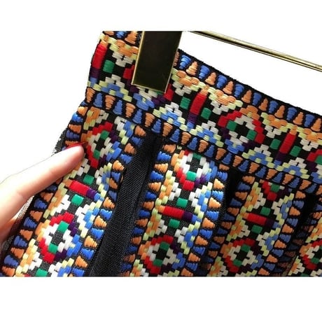 刺繍チュールロングスカート