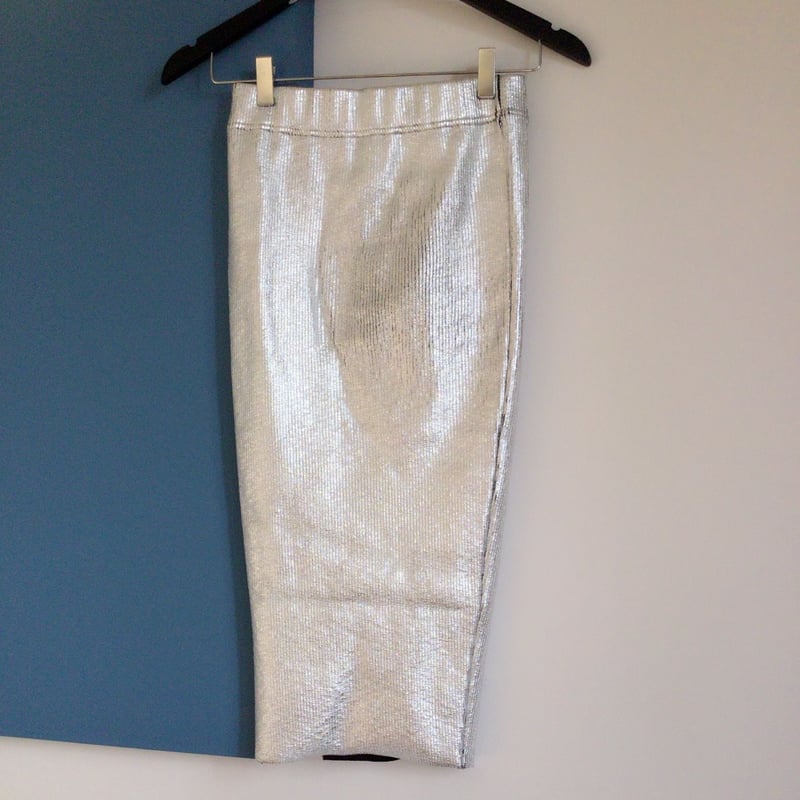 新品　C A L M E Rシルバー タイトスカート LA POMME petit スカート Functional Style Silver Skirt