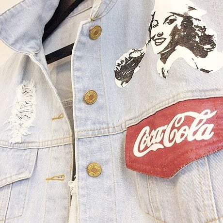 ビンテージ風cokeデニムベスト