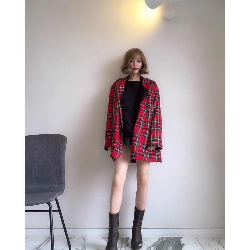 オーバーサイズタータンチェックジャケット | Amira オーバーサイズタータンチェックジャケット | Amira