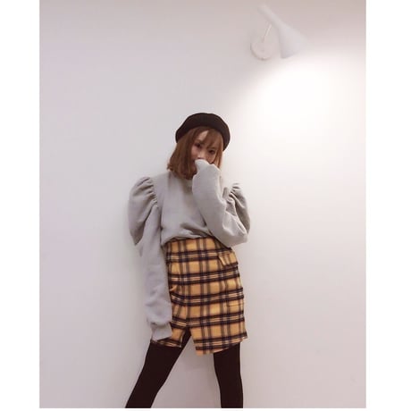 アシンメトリーチェックスカート