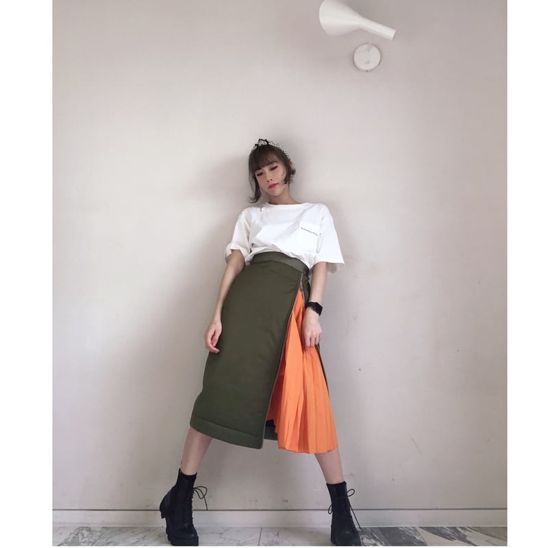MA-1プリーツスカート・カーキ | Amira