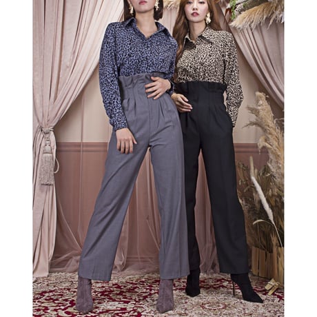 ハイウエストスラックスパンツ