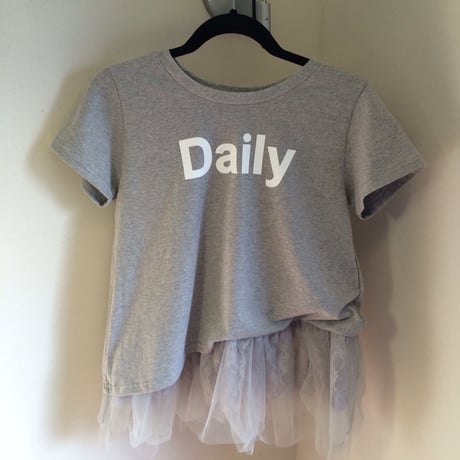 フリルチュニックTシャツ・グレー