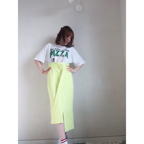 オーバーサイズPizzaプリントTシャツ