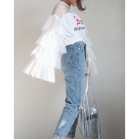レースアームTシャツ
