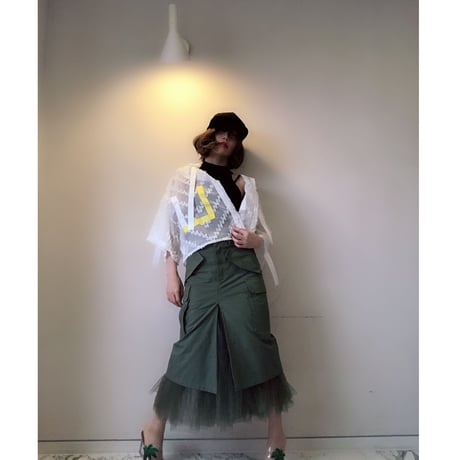 アシンメトリーシースルーブラウス