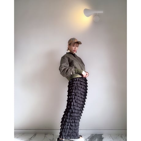 ストレッチフリルロングスカート