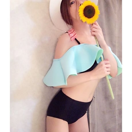 バイカラーオフショル水着