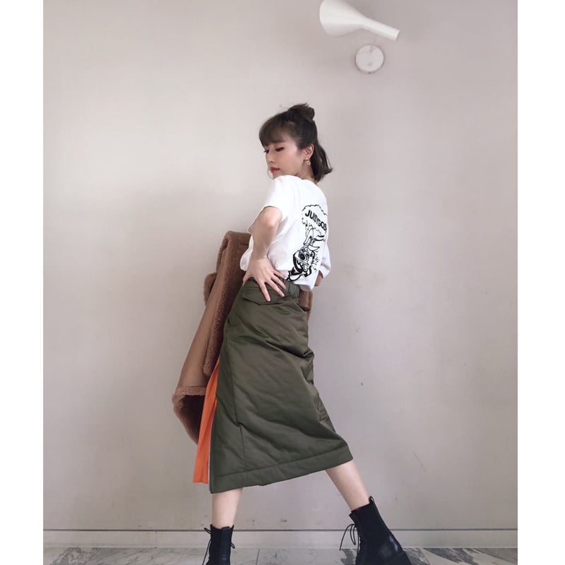 プリーツプリーズ スカート カーキ PLEATS PLEASE ISSEY MIYAKE（ロングスカート ・ グリーン