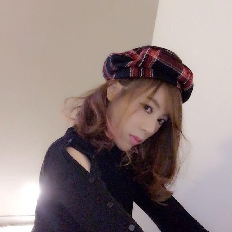 チェック柄ベレー帽 | Amira