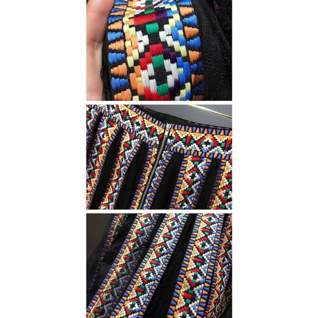 刺繍チュールロングスカート