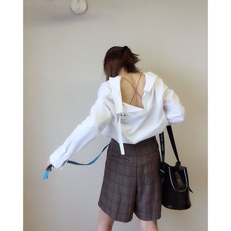 ハイウエストチェックキュロット