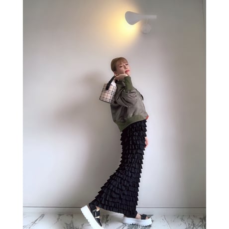 ストレッチフリルロングスカート