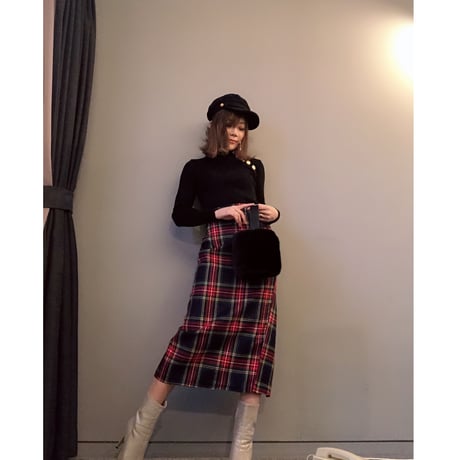 リブタートルネックニット