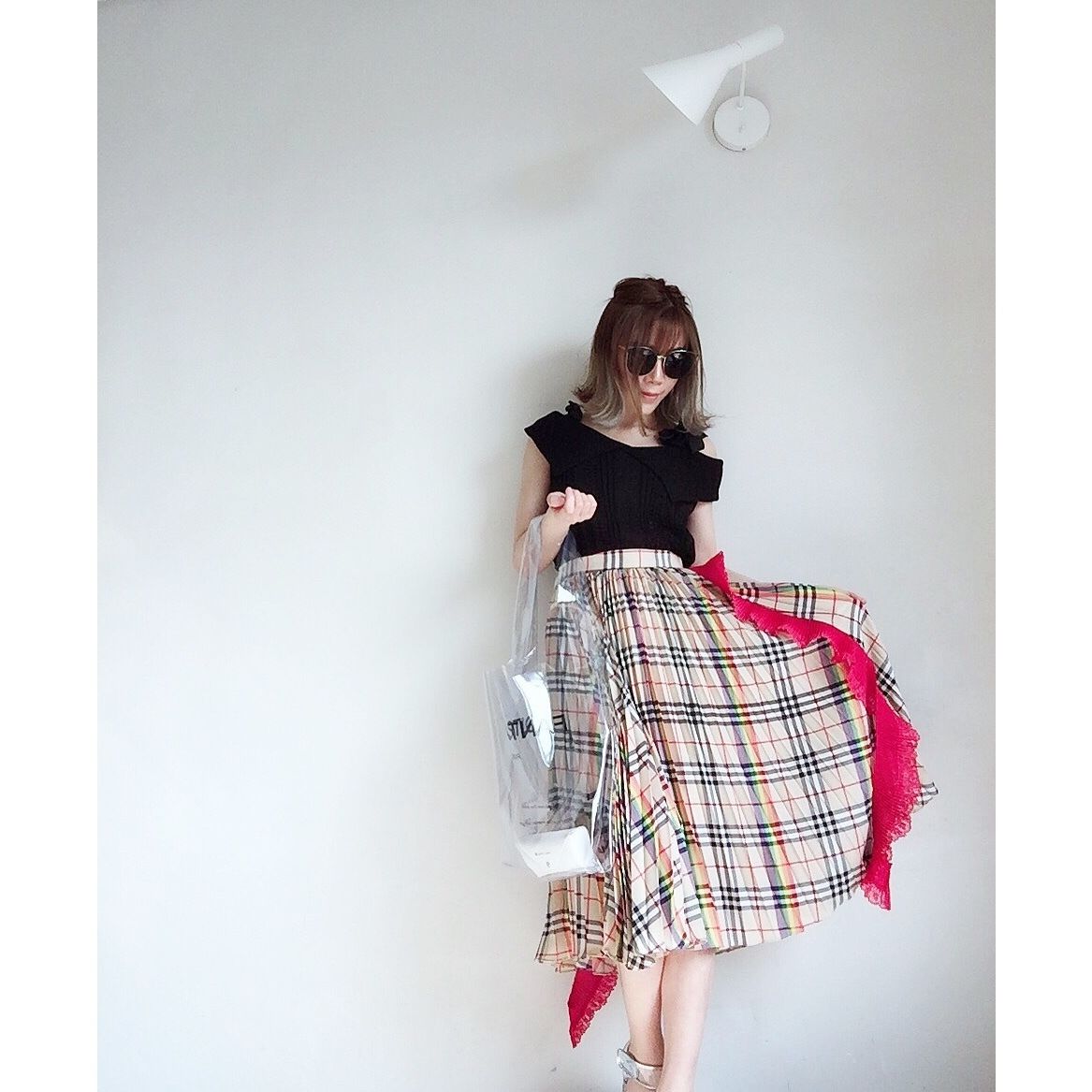 ROY LiSA チェックプリーツスカート レッド ROY LiSA チェックプリーツスカート レッド