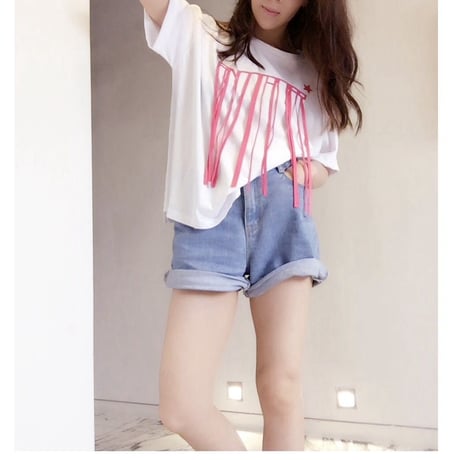 アルファベットフリンジTシャツ
