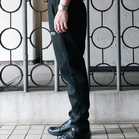 テーパードダンボールパンツ-BLACK