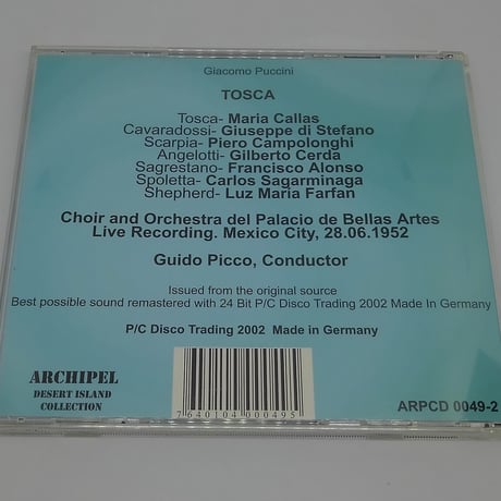 Tosca:Callas-Di Stefano;Mexico 1952 Picco