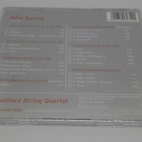 bartok: the 6 string quartets-juilliard