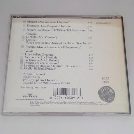 Italian Opera/Arturo Toscanini,NBC Symphony Orchestra