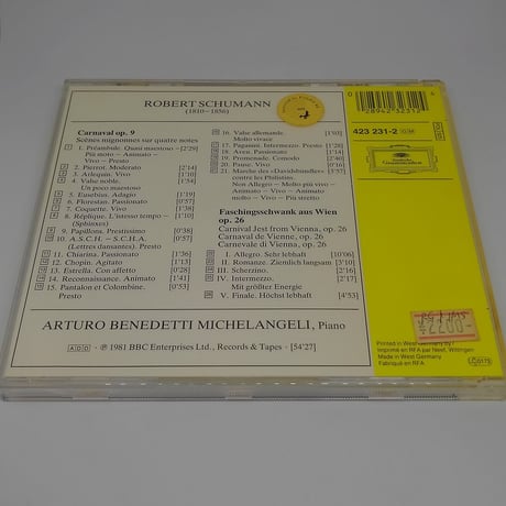 Schumann: Carnaval, Faschingsschwank aus Wien / Arturo Benedetti Michelangeli