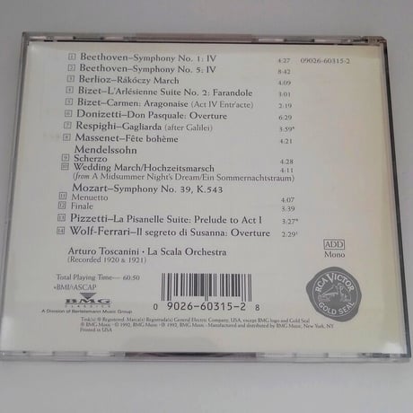 La Scala Orchestra,Arturo Toscanini - Acoustic Recording