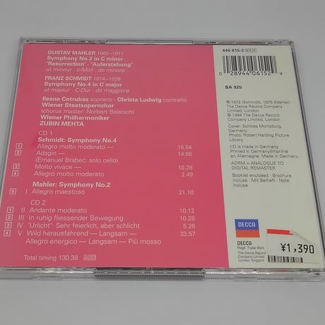 Mahler: Symphony No.2/Wiener Philharmoniker,Zubin Mehta