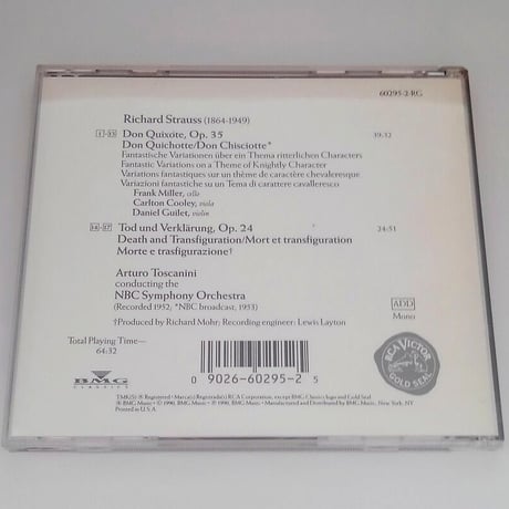 Strauss :Don Quixote,Tod und Verklarung/Arturo Toscanini,NBC Symphony Orchestra