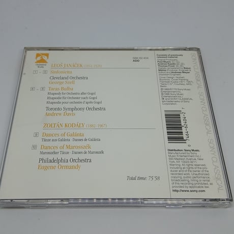 Janacek: Sinfonietta, etc; Kodaly: Dances/Szell, Ormandy