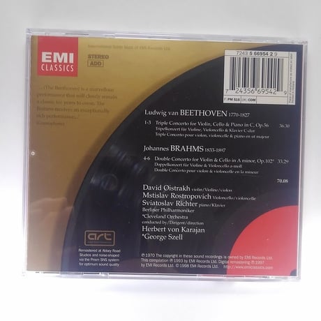 Beethoven: Triple Concerto; Brahms: Double Concerto/Oistrakh, Rostropovich, Richter