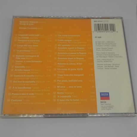 Renata Tebaldi: Songs and Arias
