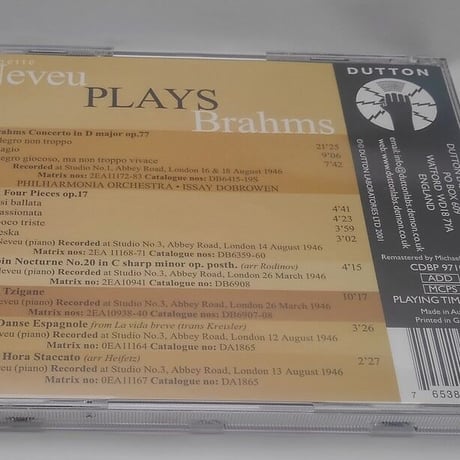 Ginette Neveu Ｐlays Brahms