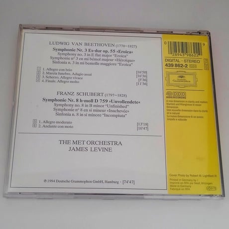 Beethoven: Symphony No.3'Eroica'/Schubert: Symphony No.8'Unfinished'/The met Orchestra,James Levine