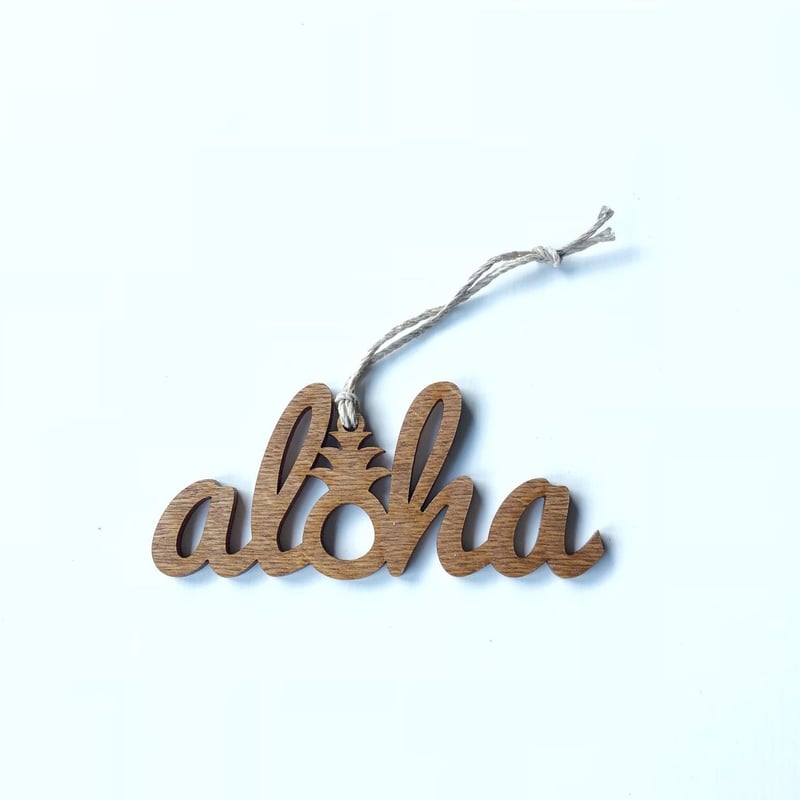 ハワイアン ウッド オーナメント ALOHA MAHALO Hawaii | Sunny da
