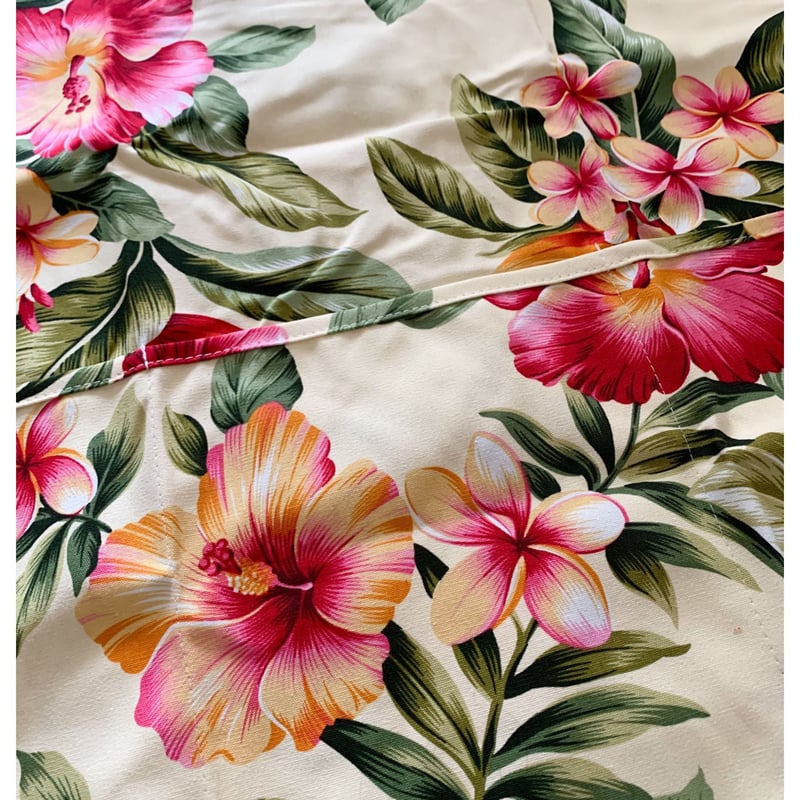 ハワイ ハイビスカス&プルメリア柄 エプロン | Sunny days