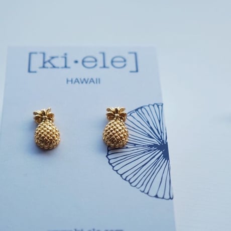 ハワイ【ki•ele/キエレ】Pinya II Stud earrings/パイナップル スタッズ ピアス 2
