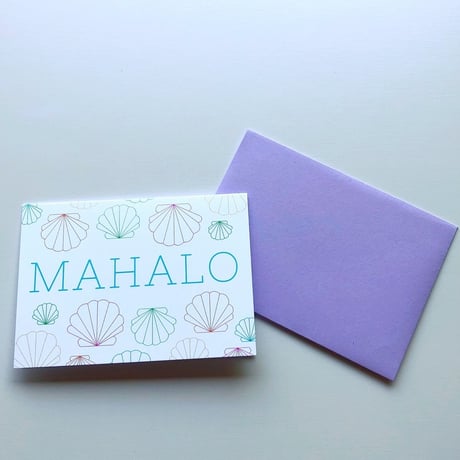 ハワイ マウイ annie + flo シェル MAHALO/マハロ グリーティングカード/メッセージカード