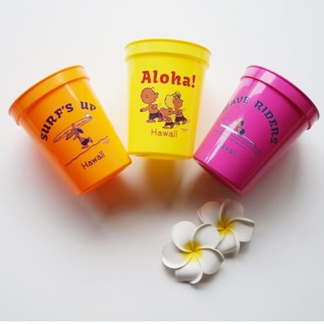 ハワイ 日焼けスヌーピー プラスチックカップ