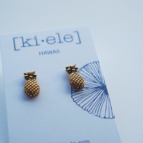 ハワイ【ki•ele/キエレ】Pinya I Stud earrings/パイナップル スタッズ ピアス