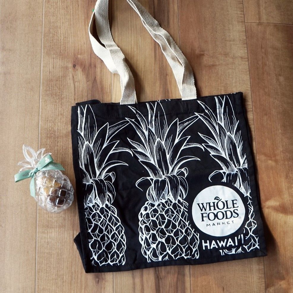 Whole foods/ホールフーズ ハワイ パイナップル柄 エコバッグ Whole foods/ホールフーズ ハワイ パイナップル柄 エコバッグ