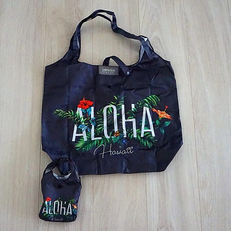 ハワイ Aloha フローラル エコバッグ 収納ポーチ付き | Sunny days