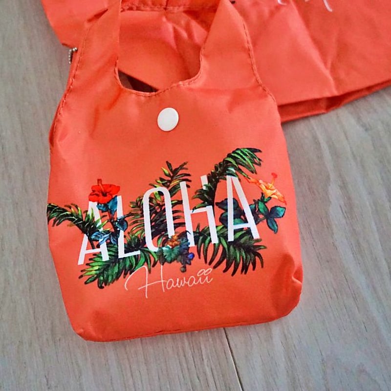 ハワイ Aloha フローラル エコバッグ 収納ポーチ付き | Sunny days