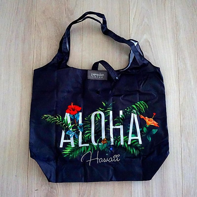 ハワイ Aloha フローラル エコバッグ 収納ポーチ付き | Sunny days