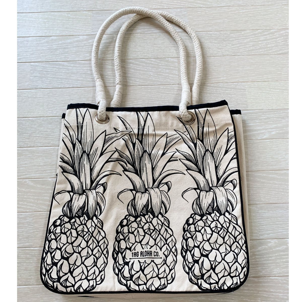 ★きなこ パイナップルトートバッグ オーダー品 happyhawaii_wholefoods-totebag06a