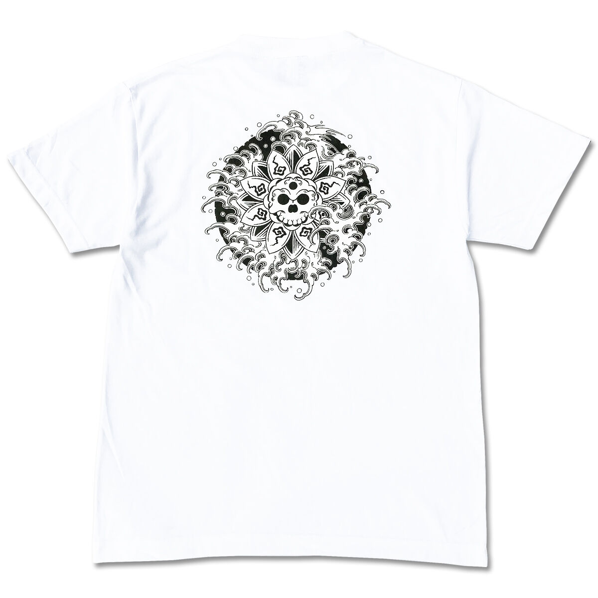 ASIANWAVE SKATES ~WAVE SKULL TEE~ / White×Black
