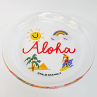 84633　PG グラスプレート　L　ALOHA