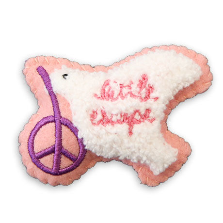 84361 PGクッションバッチ　PEACE BIRD PINK