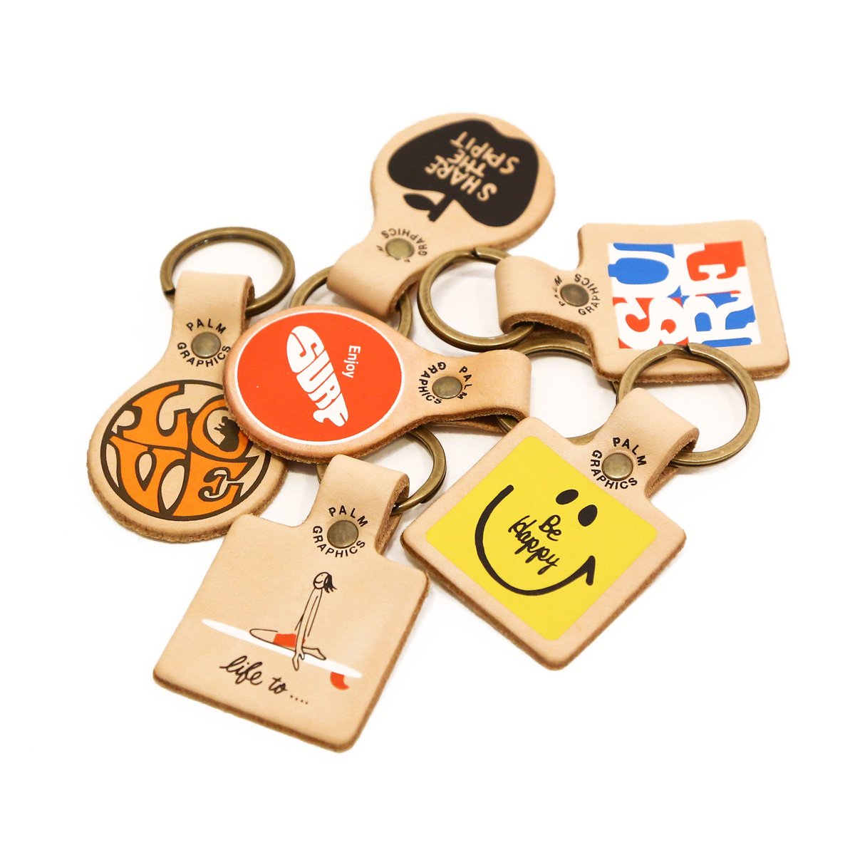 84432 PG レザーキーホルダー Enjoy SURF | Palm Graphics G