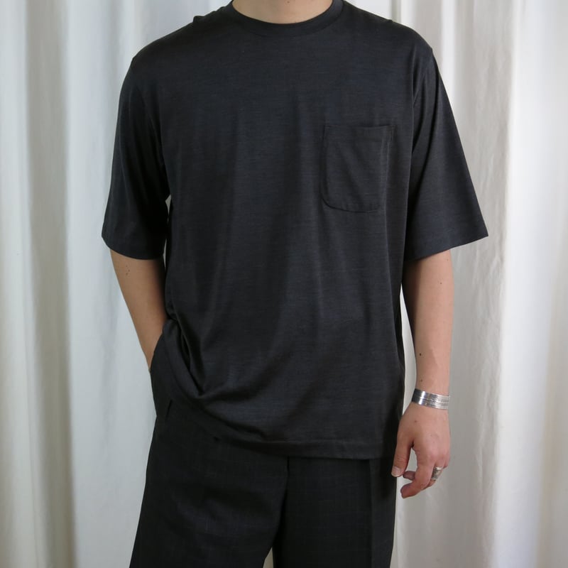 MAATEE&SONS / SILK POCKET TEE / c.grey | Tibeta